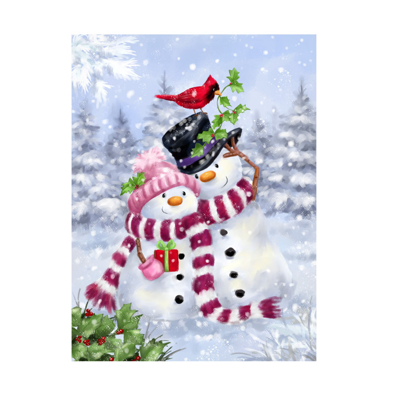 Art sur toile de Jean Jean Snowman, H 14 po x l 19 po