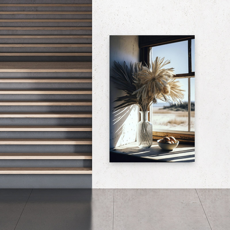 Sunlit Still Life Rustic Serene Vintage Coastal Flower Wall Art Print, 152.4cm H x 101.6cm W