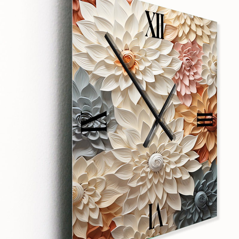 Jamason - Horloge murale fleurs, Grand
