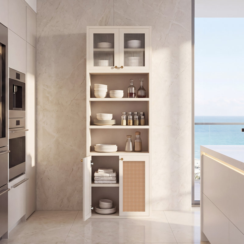 Armoire de rangement autoportante pour garde-manger, White