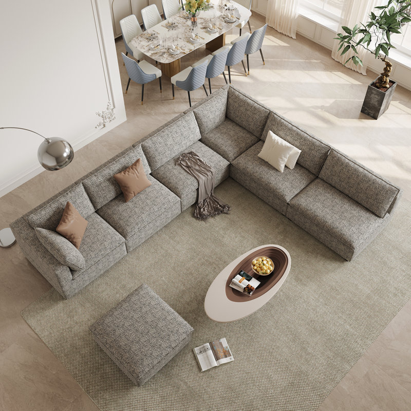Milard Minimalist Modular Sofa, 35.4" H x 173" W x 86.6" D, 7