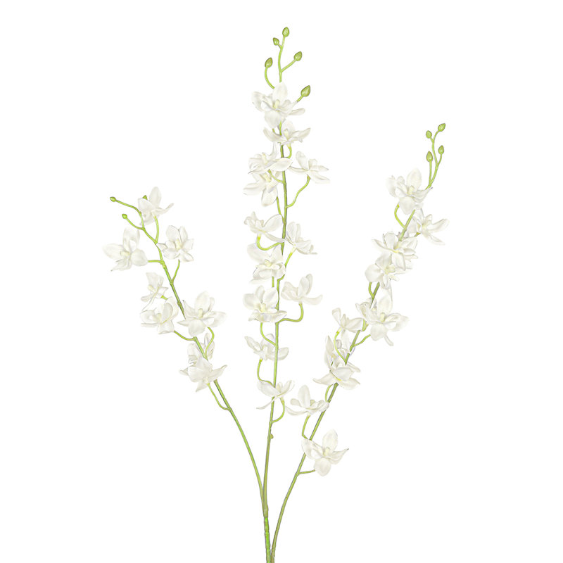 Petite fleur d'orchidée artificielle Dendrobium, Blanc, crème