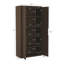 Bibliothèque moderne à 5 tablettes avec portes en noyer H 79 "x l 38" Rivington-116164074