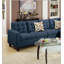 Canapé modulaire modulaire en polyfibre bleu marine, ensemble de 4 pièces comprenant des causeuses LAF et RAF, un coin d'angle et une chaise sans accoudoirs pour des sièges polyvalents