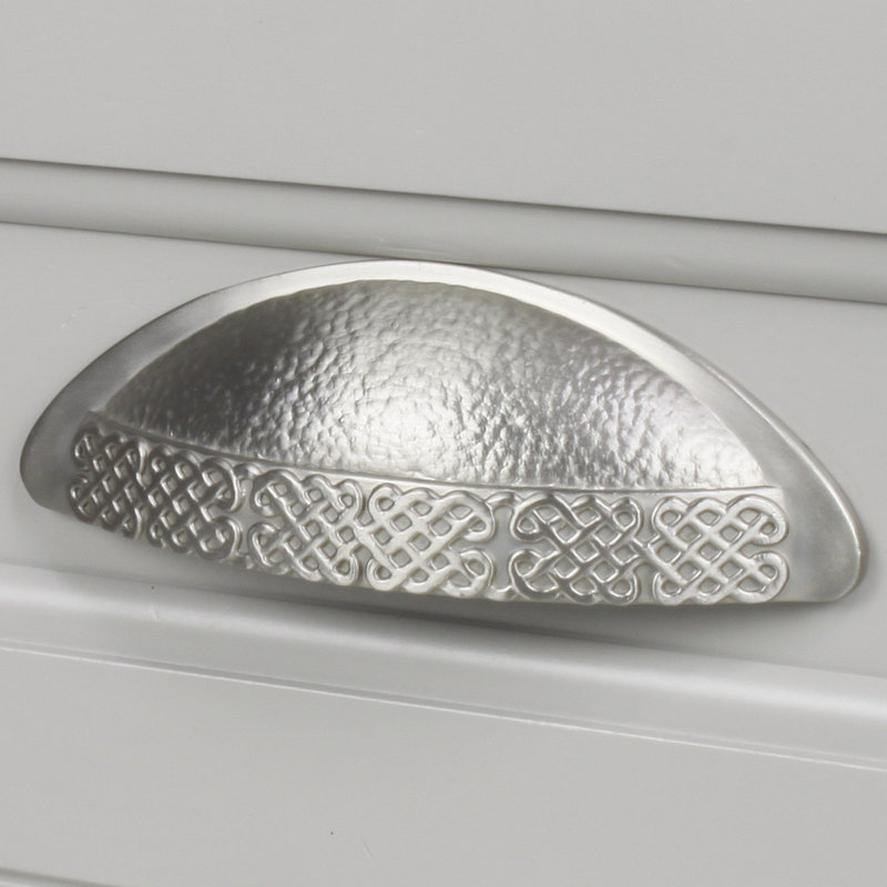 Poignée coquille 3" center to central Highlander, Nickel satiné mat