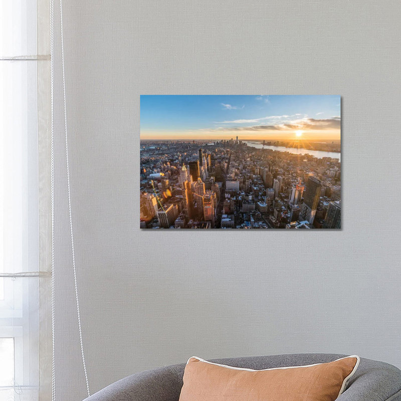 View Of Lower Manhattan At Sunset, New York City, USA by Jan Becke - Wrapped Canvas Print