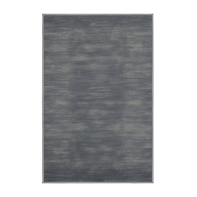 Machine Washable Solid Gray Area Rug, Rectangle 2' x 3'