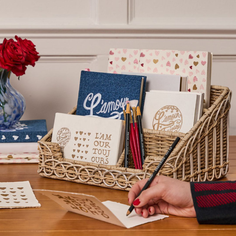 Provence Rattan Stationary Holder - Whitewash