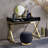 Coleen Black & Gold Finish Vanity Desk W/Mirror & Jewelry Tray