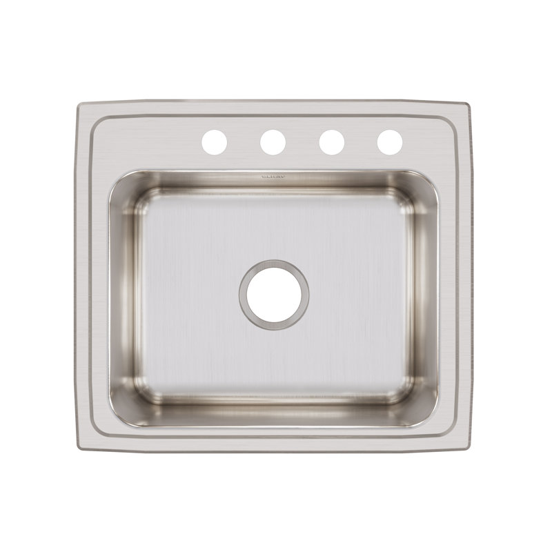 Lustertone 22"L x 19.5" W Drop-In Kitchen Sink, 4 hole
