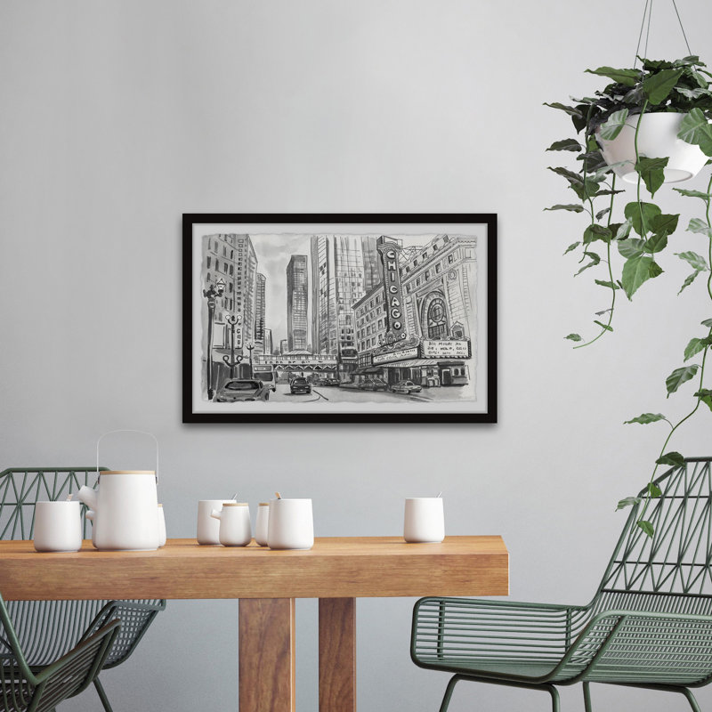 The Chicago Theatre - Cadre photo, reproduction d'art sur papier, H 8 po x l 12 po x P 1,5 po