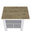 Îlot de cuisine, table de cuisine H 35 po, 3 tablettes ouvertes, blanc / macadamia