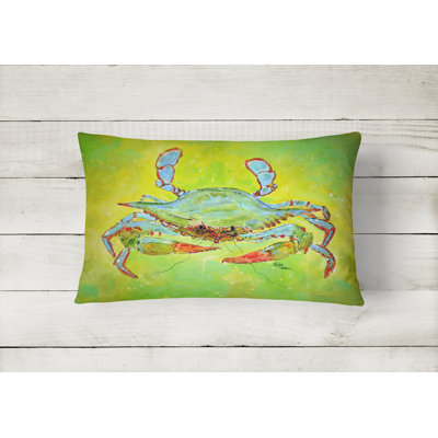 Crab Outdoor Reversible Throw Pillow