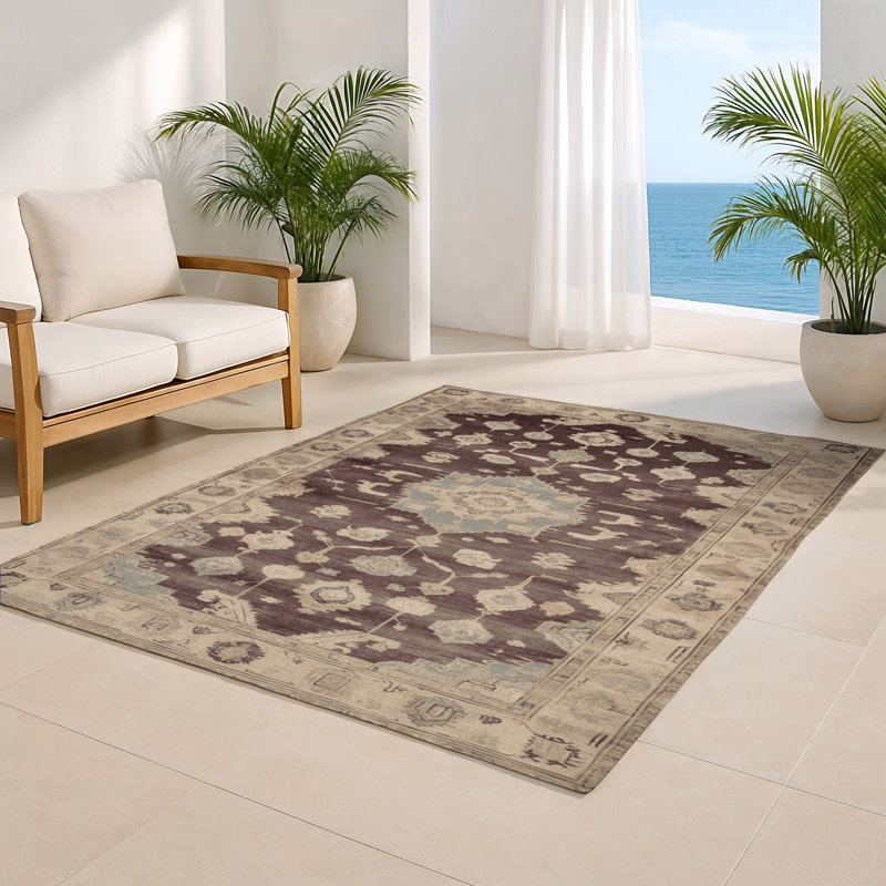 Tapis intérieur et extérieur brun Overdyed, Rectangulaire 2 pi x 3 pi