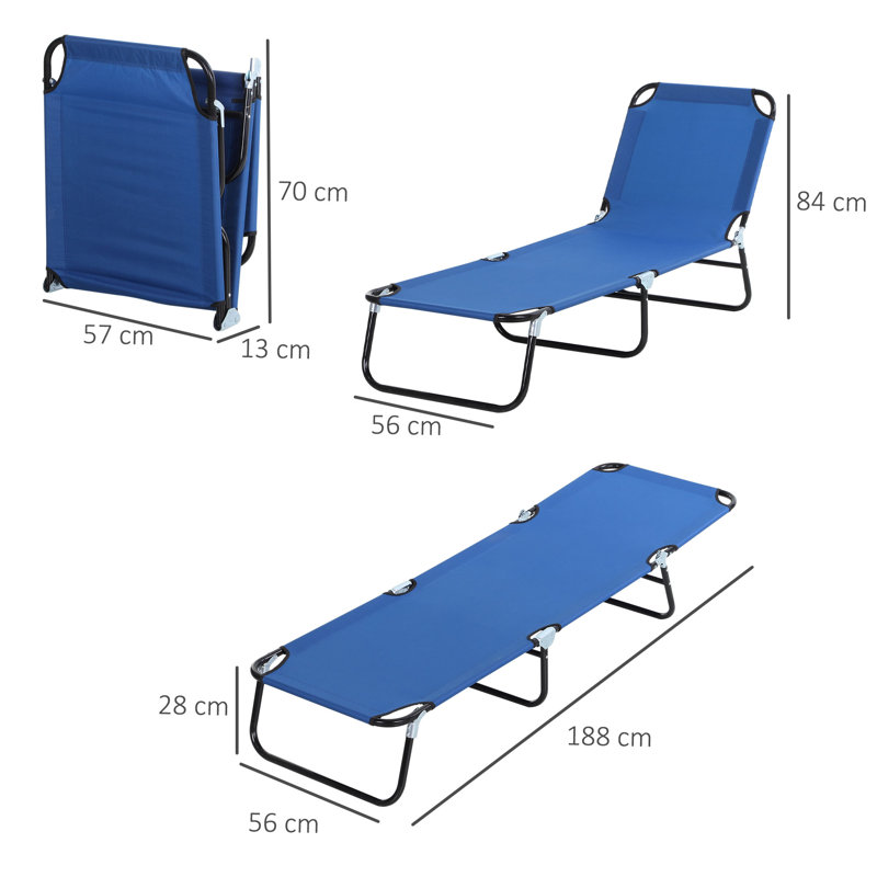 Abriel 188cm Long Reclining Single Chaise, Blue