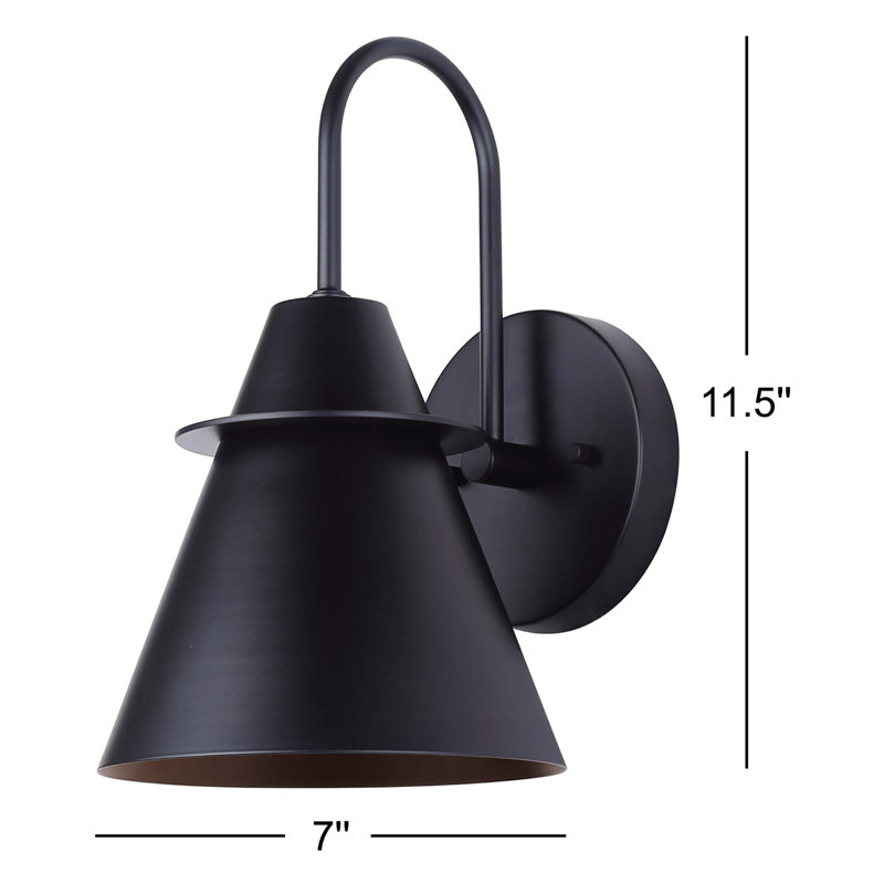Matte Black 1-Light Outdoor Down Light