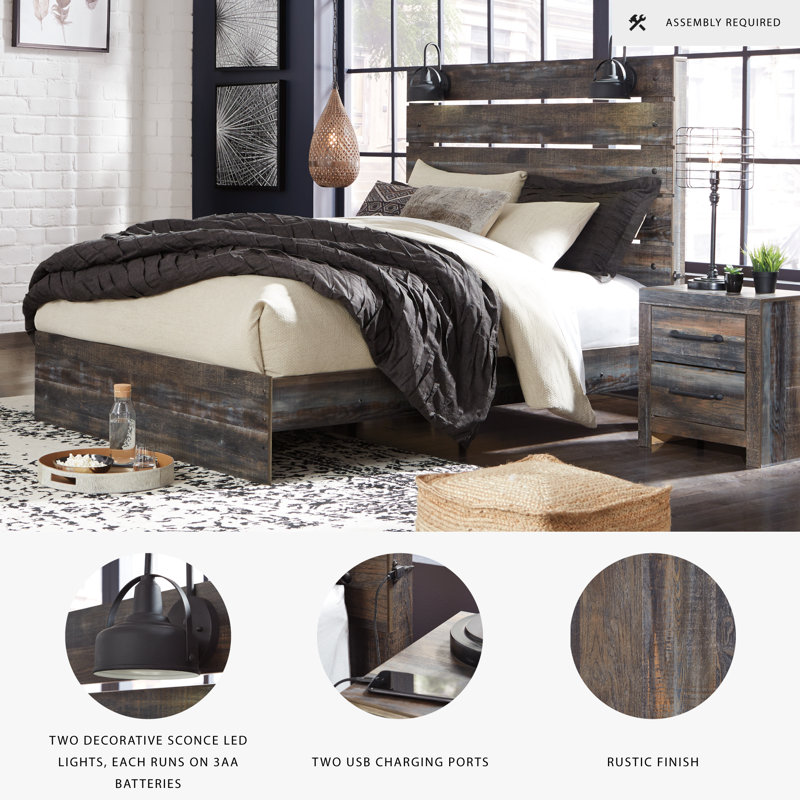 Drystan Slat Headboard Design Bed, Queen