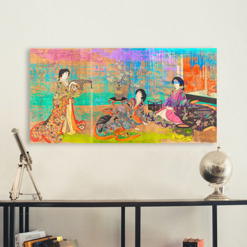 2EH5796 Japanese Print: Hommage To Chikanobu by Eric Chestier - Wrapped Canvas Print, 50cm H x 100cm W x 4cm D