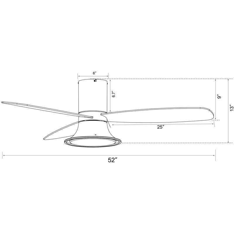 Flusso 52" Flush Mount DC Indoor/Outdoor Ceiling Fan with Light and Remote, Damp Rated, Low Profile Modern White Ceiling Fan