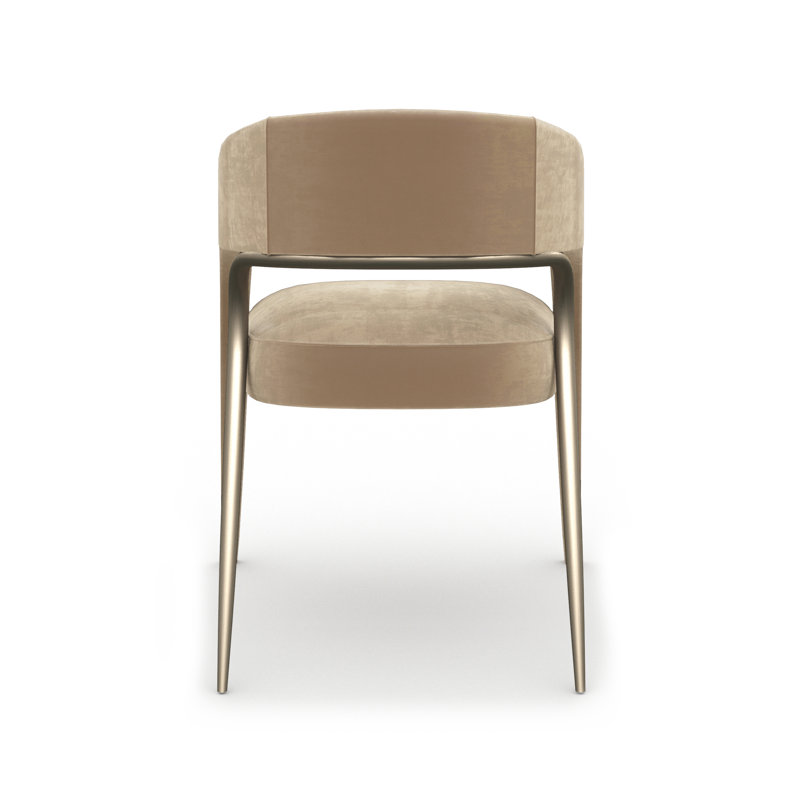 Gazelle Dining Chair, Polyester Blend Tan, Tan/Gold