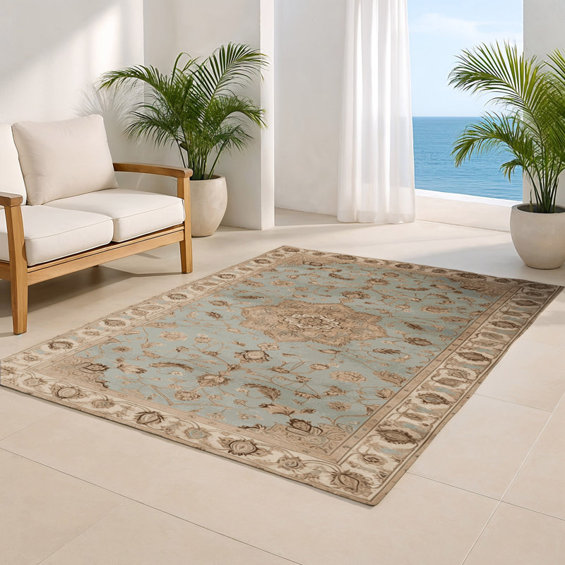 Tabriz Beige Indoor and Outdoor Area Rug, Rectangulaire 2 pi x 3 pi