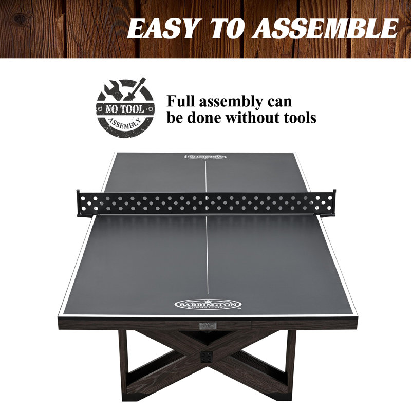 Barrington Fremont 9' Dark Wood Table Tennis Table with Metal Net