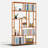 68.9" H x 39" W 5-Tier Bamboo Etagere Bookcase, Freestanding Tall Bookshelf Open Display Shelf for Living Room Bedroom-1713125975