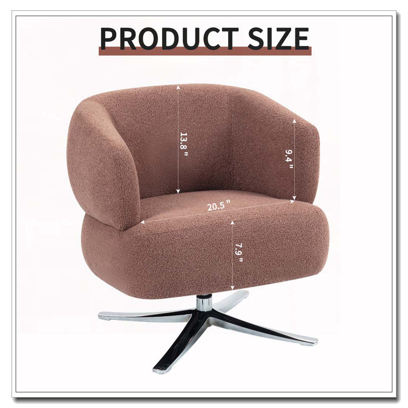Chaise d'appoint pivotante rembourrée, Rouge