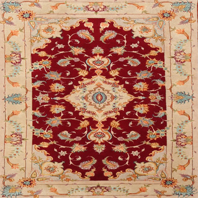 Tapis traditionnel rouge / beige Grooms