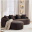 Boneless L-Shape Sectional Sofa with Curved Chaise,White Modular Chenille Compression Couch,30D High-Density Foam,Minimalist Modular Couches Sleeper for Living Room Bedroom Apartment Lounge.-900467933