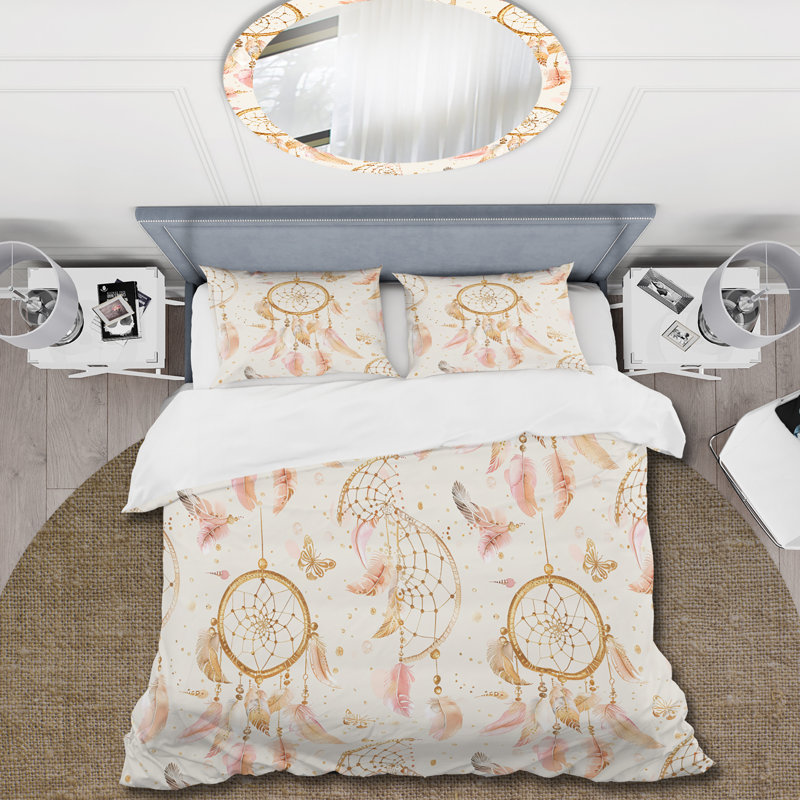 Ensemble de housse de couette Boho Dreamcatcher II - Boho, Housse de couette pour grand lit + 2 taies décora