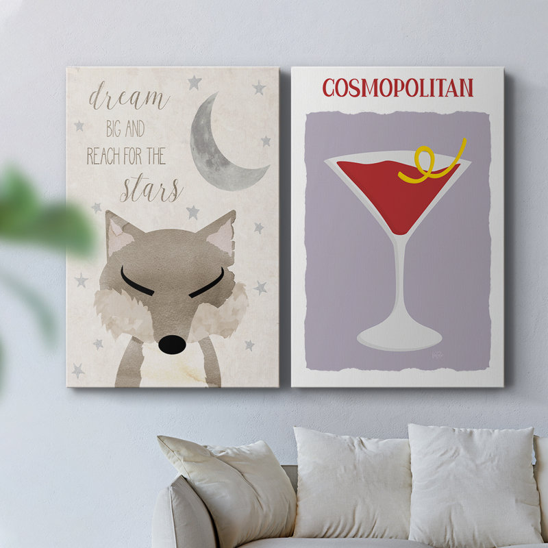 Goodnight Fox - Toile tendue avec châssis de qualité supérieure - Prêt à être accroché