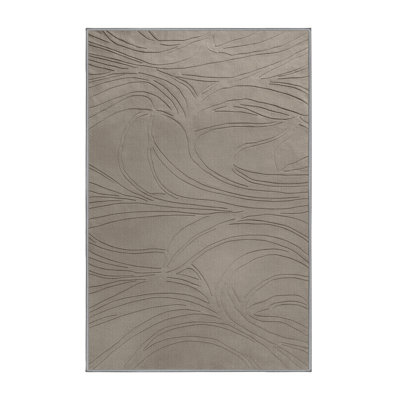 Tapis abstrait gris lavable à la machine