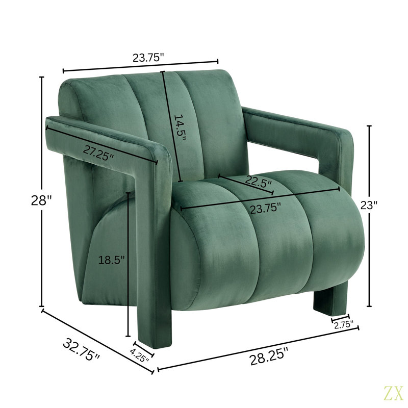 Fauteuil Velmor, Green Velvet