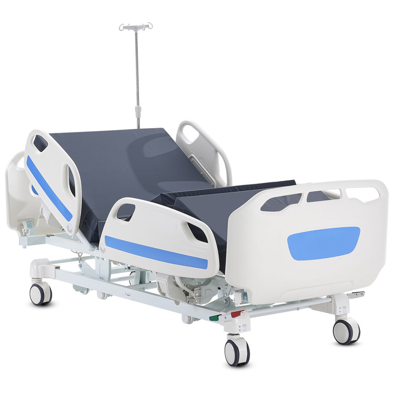 Premium Full Electric Hospital Bed with Memory Foam Mattress and IV Pole