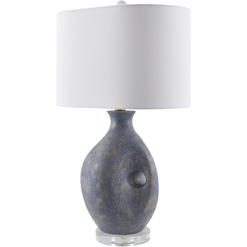 Lampe de table Darleta, Bleu, Blanc