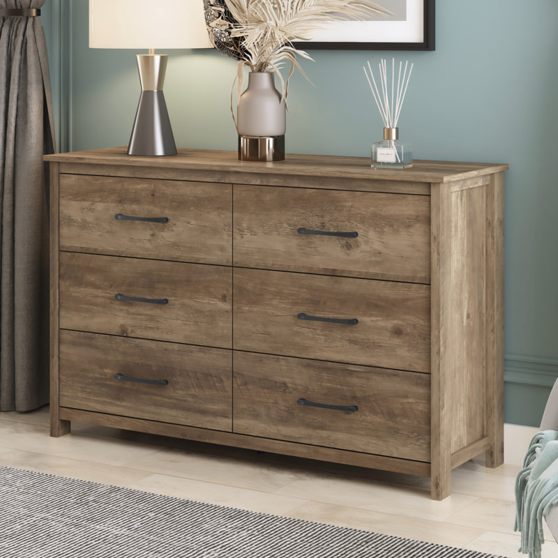 Commode 6 tiroirs Allysyn, Chêne noueux
