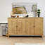 Armoire console 59 po brune pour l'entrée, les portes et l'apparence élégante Noble