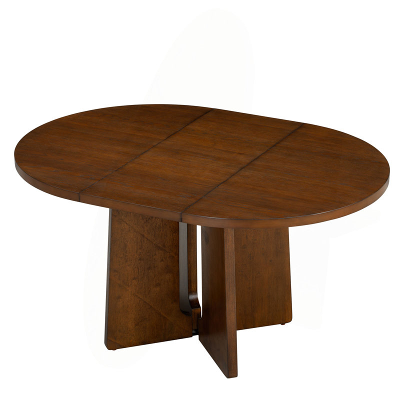 Table de salle à manger en bois massif Topmax, Brun