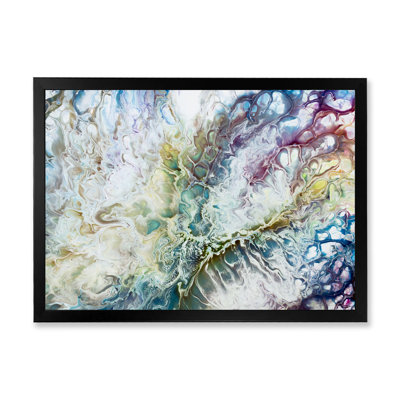 " Yellow And Green Abstract Strokes I " Painting Print