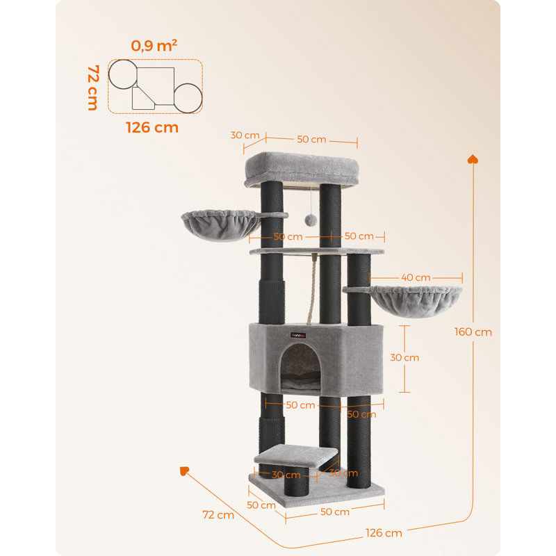 160cm H Cat Tree, Black