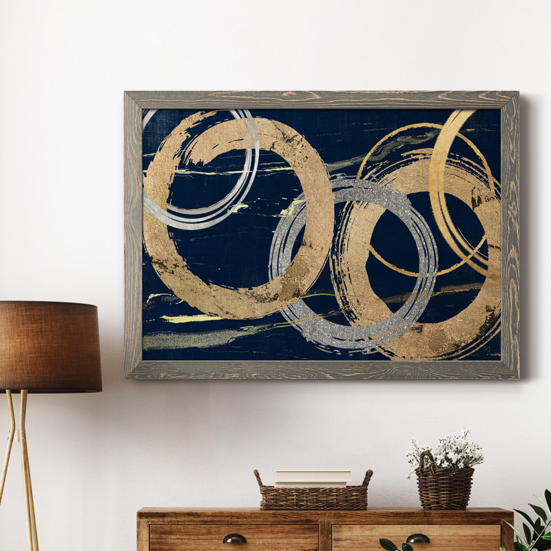 «Gold and Silver Atmosphere I», peinture sur toile encadrée, H 31,5 po x l 23,5 po x P 1,5 po, Gris