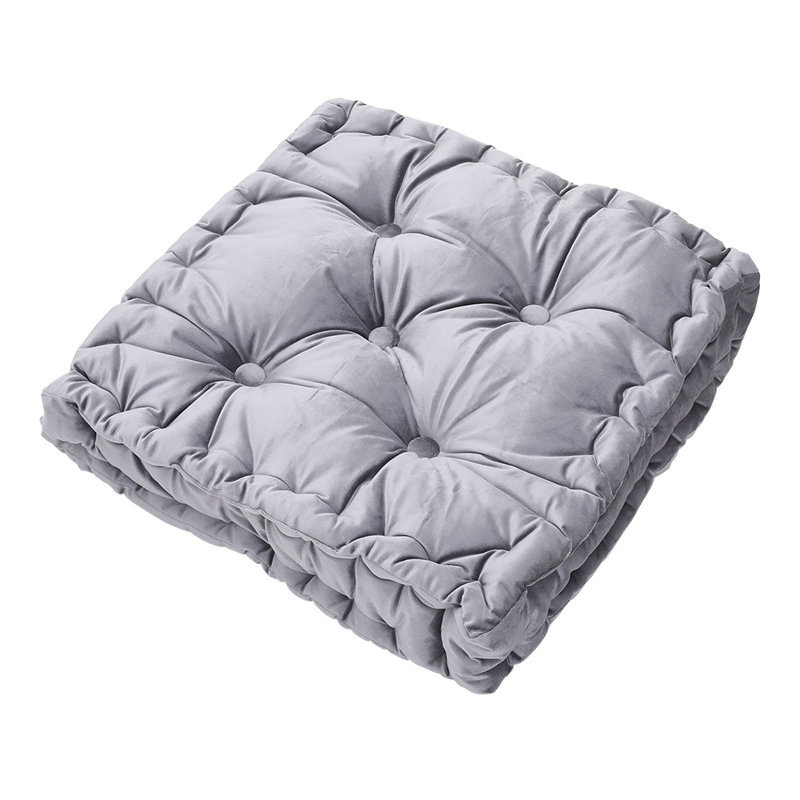 Akimos Cotton Square Floor Cushion Pad, Smoke Grey