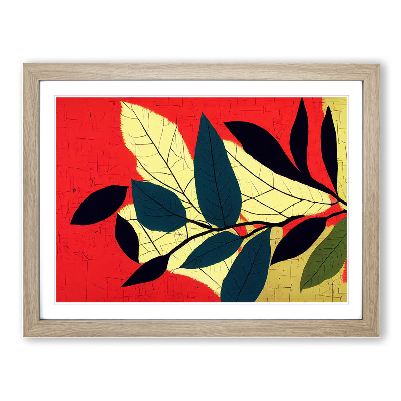 Evocative Leaf - Framed Print, 34cm H x 46cm W x 2cm D, Oak