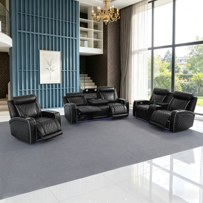 Renton Comfort Power Recliner Sofa Loveseat & Chair Set