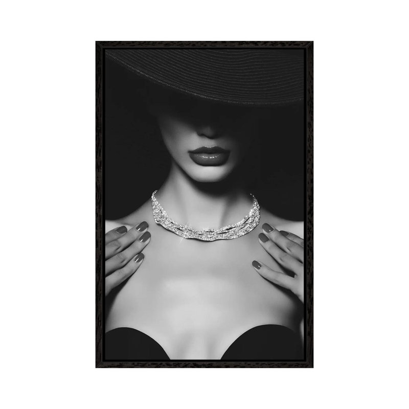 Girl’s Best Friend - Print on Canvas, 101.6cm H x 66.04cm W x 3.81cm D, Black Framed