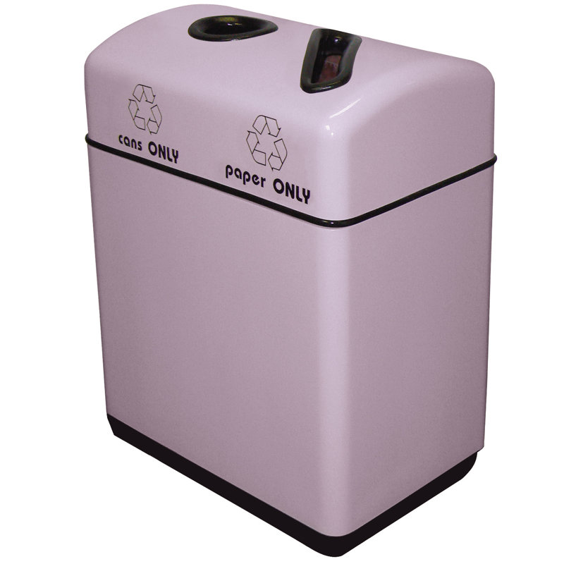 Casier de recyclage multi-compartiments 32 gallons Fiberglass Recycling, Gris