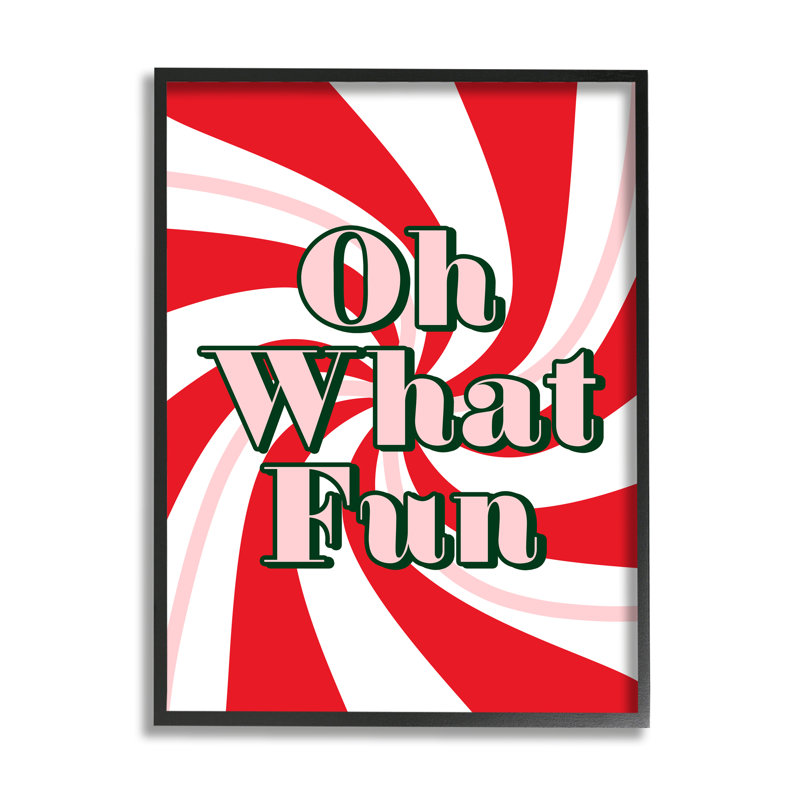 Oh What Fun Festive, H 20 po x l 16 po, Giclée encadrée noir minuit