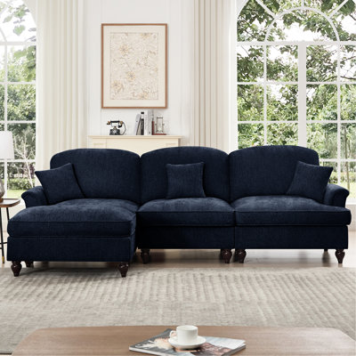 Canapé modulaire en L en chenille bleu Mid Mid 3