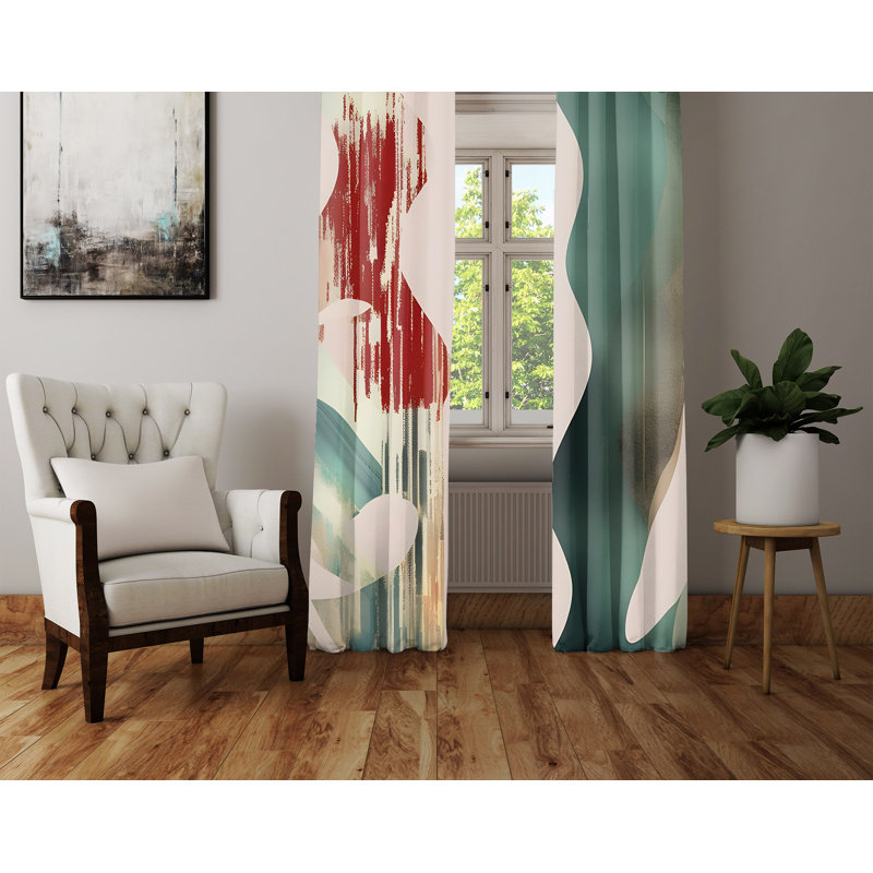 Paire de rideaux semi-transparents en polyester Mehvec, L 40 po x L 61 po